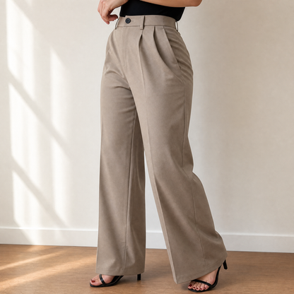High-Waist Wide-Leg Trousers for Effortless Polish | Clova Women's Fashion