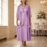 Elegant Lace and Chiffon Dress Set | Clova Women's Fashion