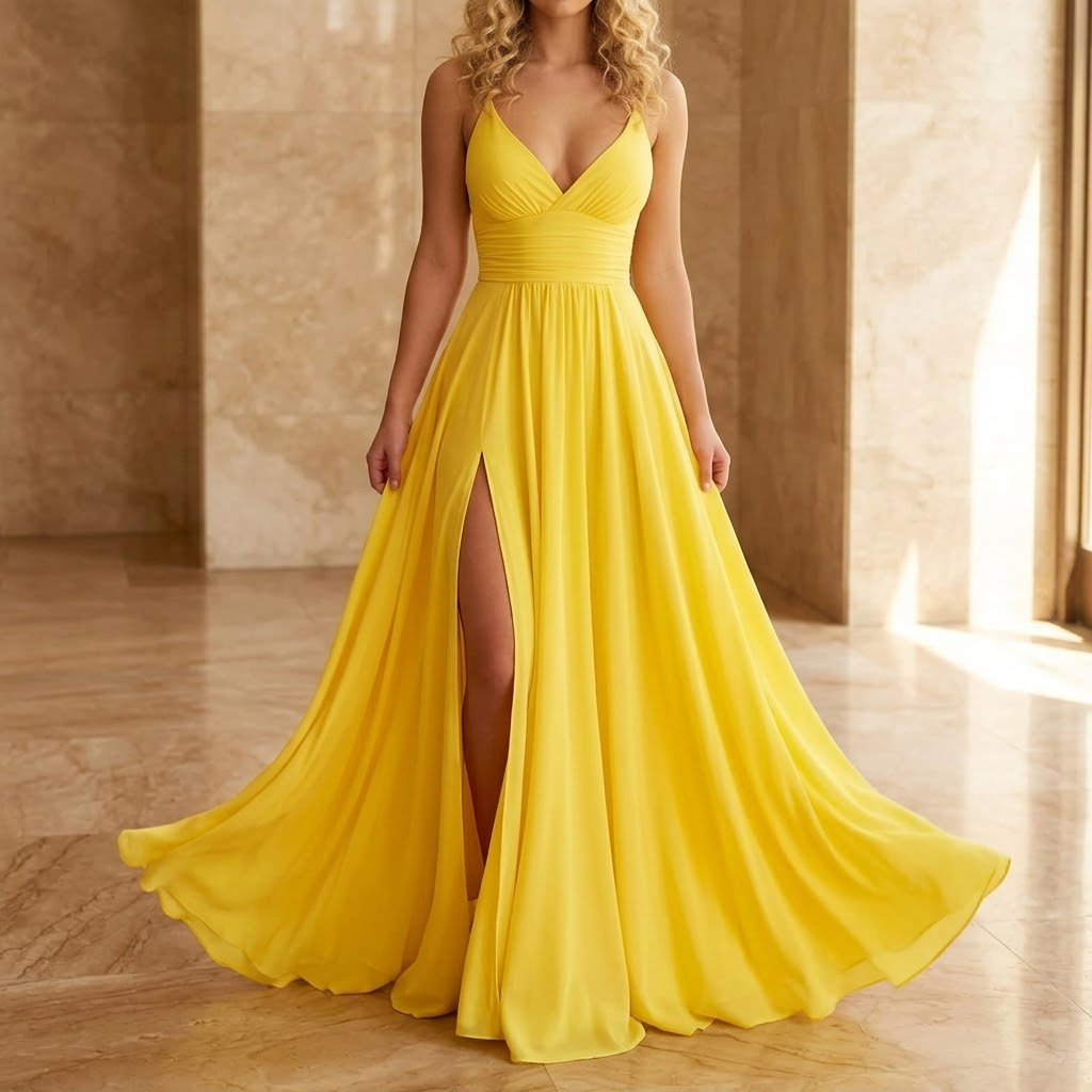 Flowing V-Neck Maxi Dress | Clova Women&