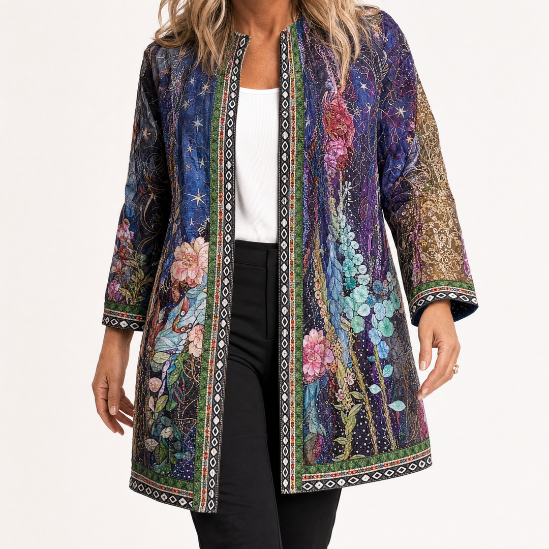 Art-Print Open Jacket for Effortless Style | Clova Women&