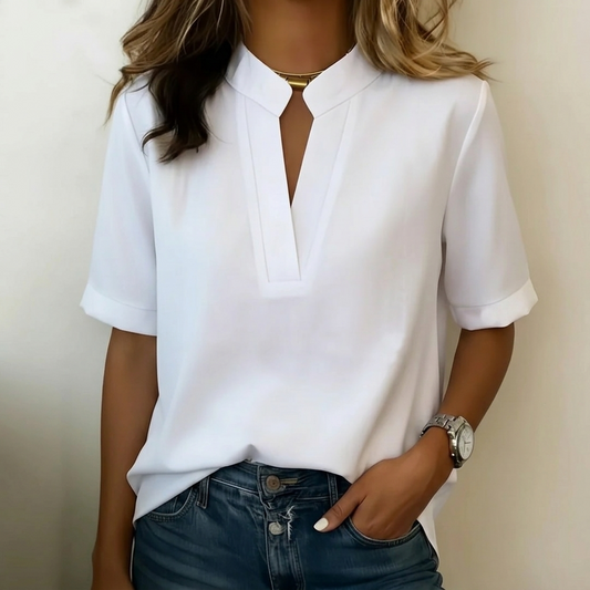 Notch V-Neck Blouse for Effortless Style | Clova Women's Fashion
