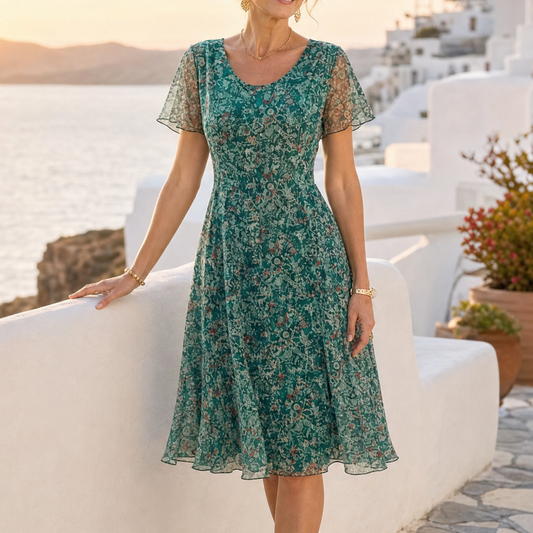 Flutter-Sleeve Midi Dress for Easy Summer Elegance | Clova Women's Fashion