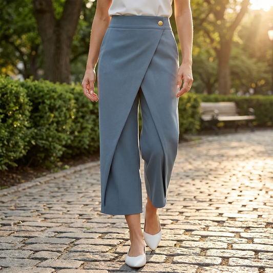 Wrap-Front Wide-Leg Pants | Clova Women's Fashion