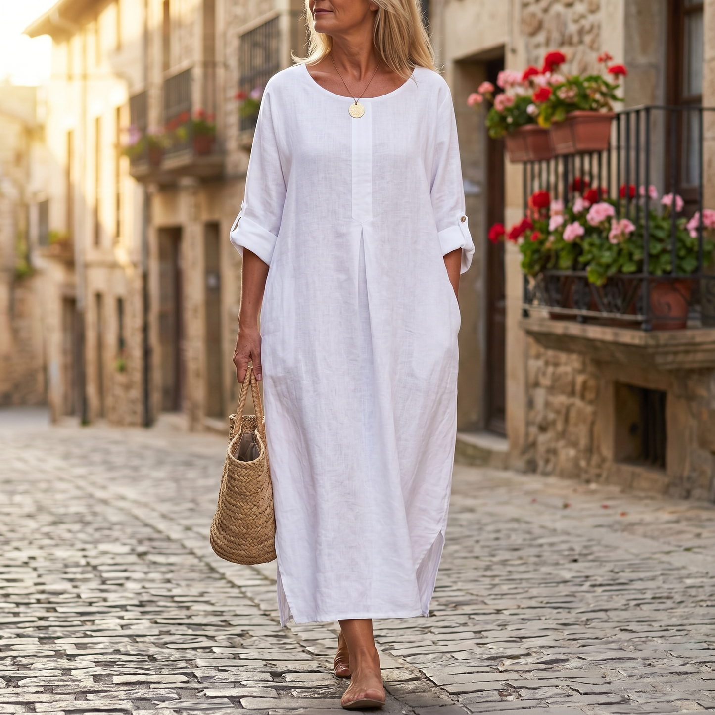 Flowy Linen-Style Maxi for Everyday Elegance | Clova Women's Fashion