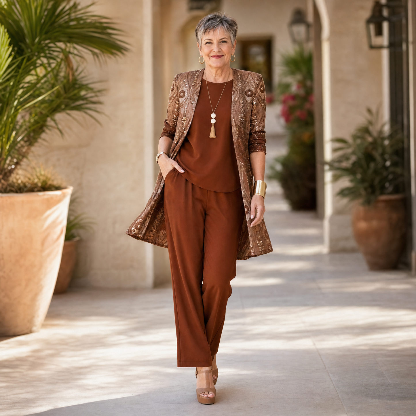 Elegant 3-Piece Pantsuit Set for Occasions — View 2 | Clova