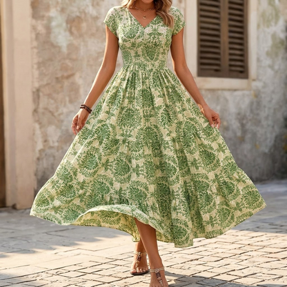 Smocked Floral Maxi Dress — View 2 | Clova