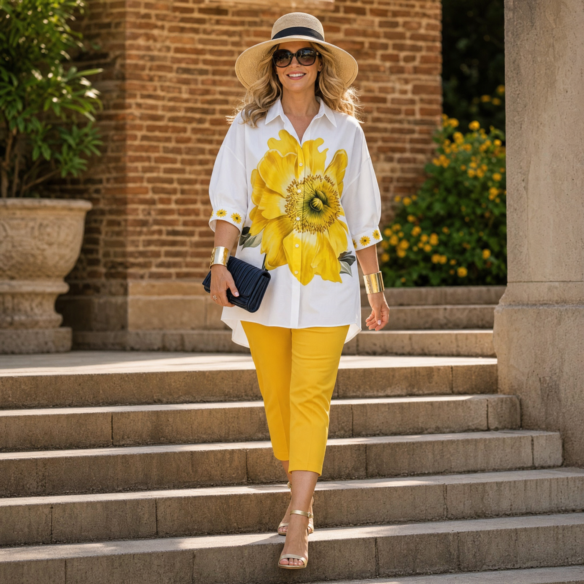 Oversized Floral Two-Piece Set — View 2 | Clova