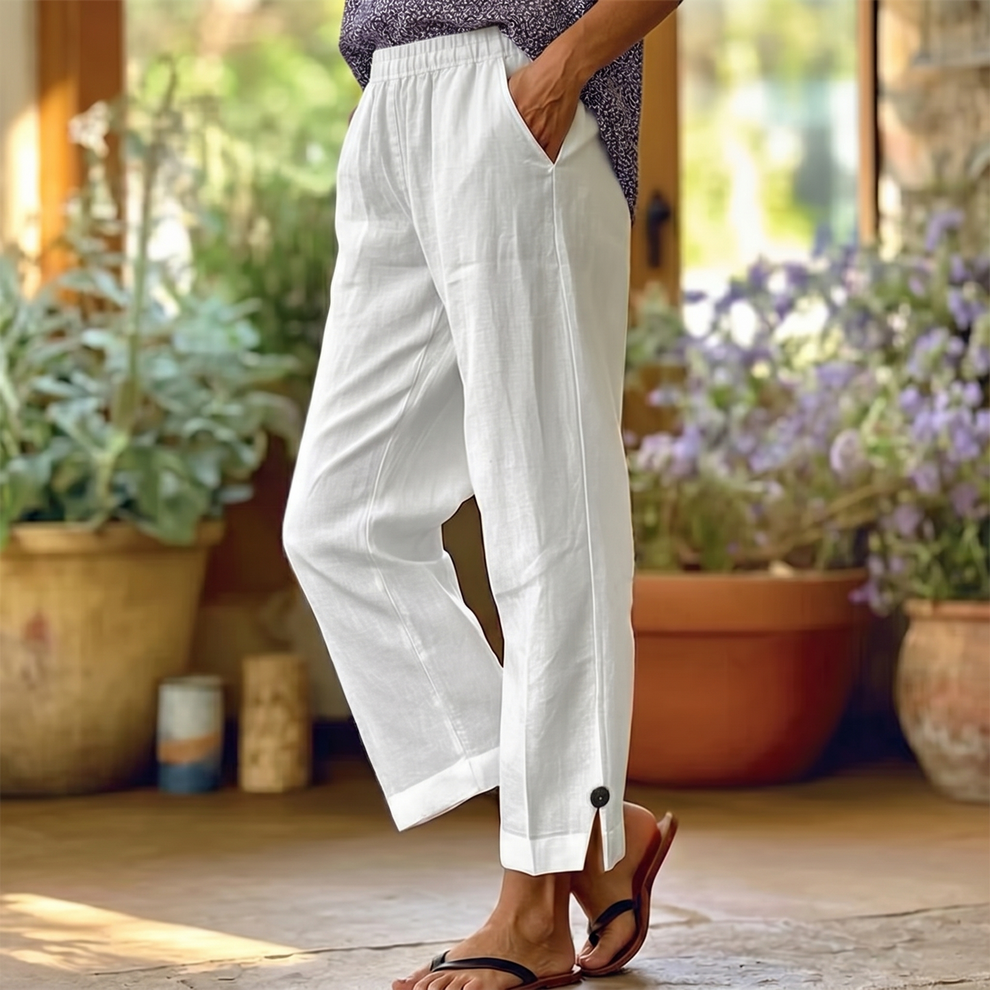 Soft-Stretch Cropped Pants | Clova Women's Fashion