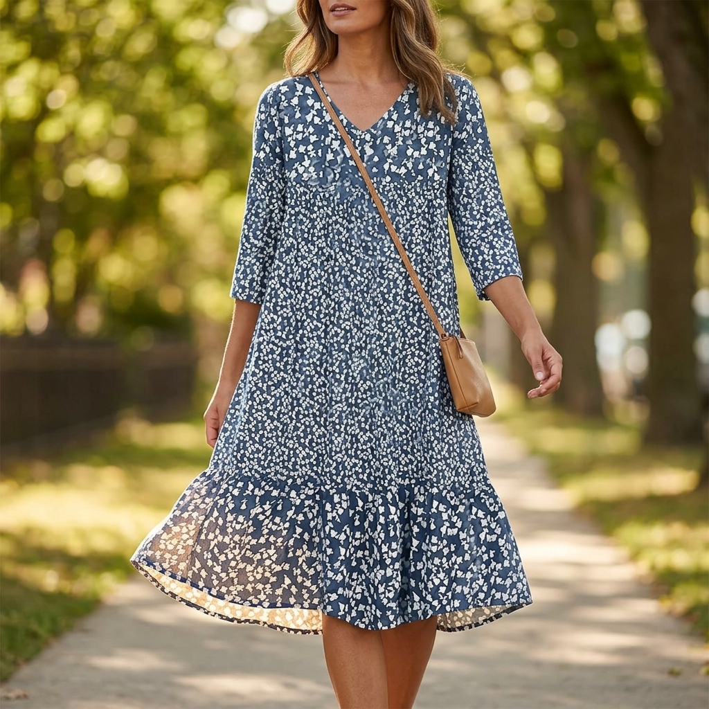 Breezy Floral Midi with Ruffle Hem | Clova Women's Fashion