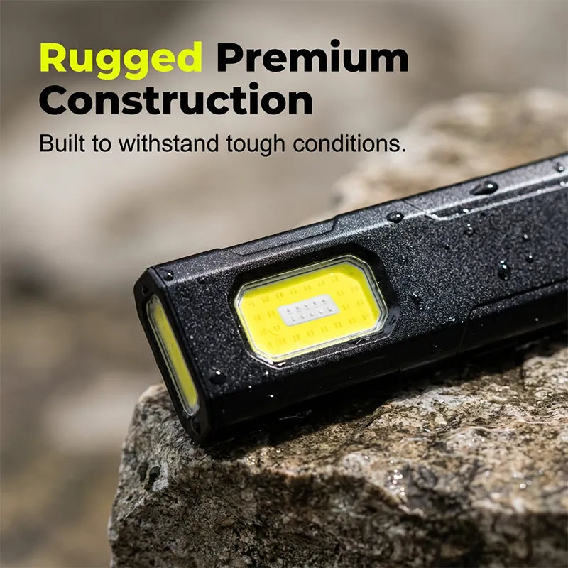 Magnetic Hands-Free Work Light - Dual Mode LED & COB, Ultra-Light Clip