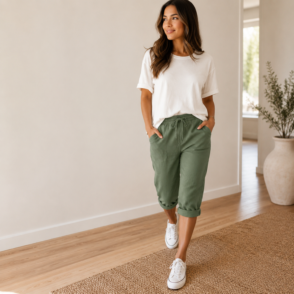 Lunaire Capri Pants for Effortless Summer Style — View 2 | Clova