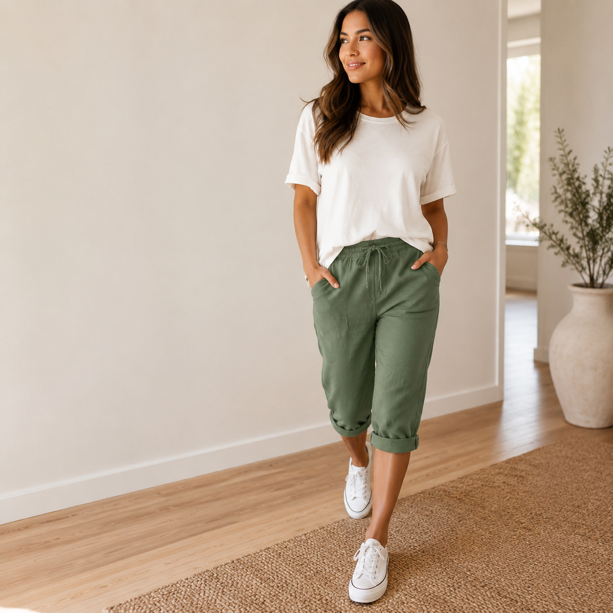 Lunaire Capri Pants for Effortless Summer Style — View 2 | Clova