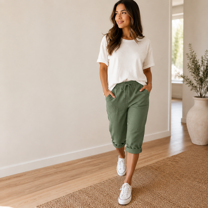 Lunaire Capri Pants for Effortless Summer Style — View 2 | Clova