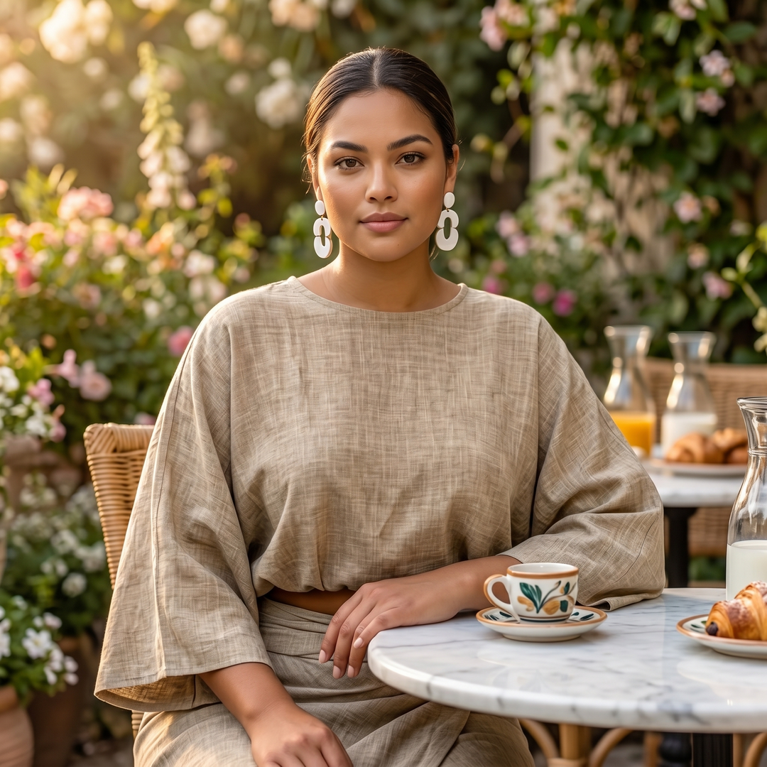 Lunavia Kimono Sleeve Two-Piece Set for Effortless Elegance — View 3 | Clova