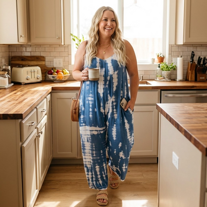 Wide-Leg Tie-Dye Jumpsuit — View 3 | Clova
