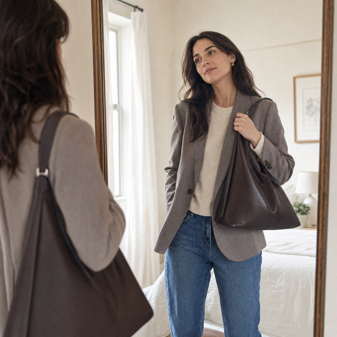 Slouchy Leather Hobo Bag for Everyday
