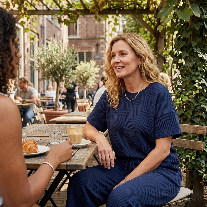 Textured Knit 2-Piece Lounge Set for Real Curves — View 4 | Clova