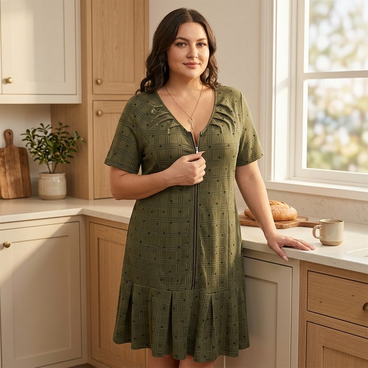 Zip-Front Midi Dress for Effortless Everyday Comfort — View 5 | Clova