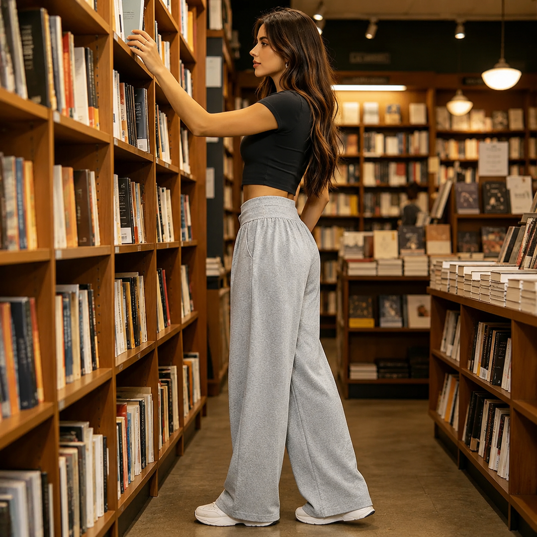 Lunessa High-Waist Wide-Leg Sweatpants for Effortless Style — View 3 | Clova