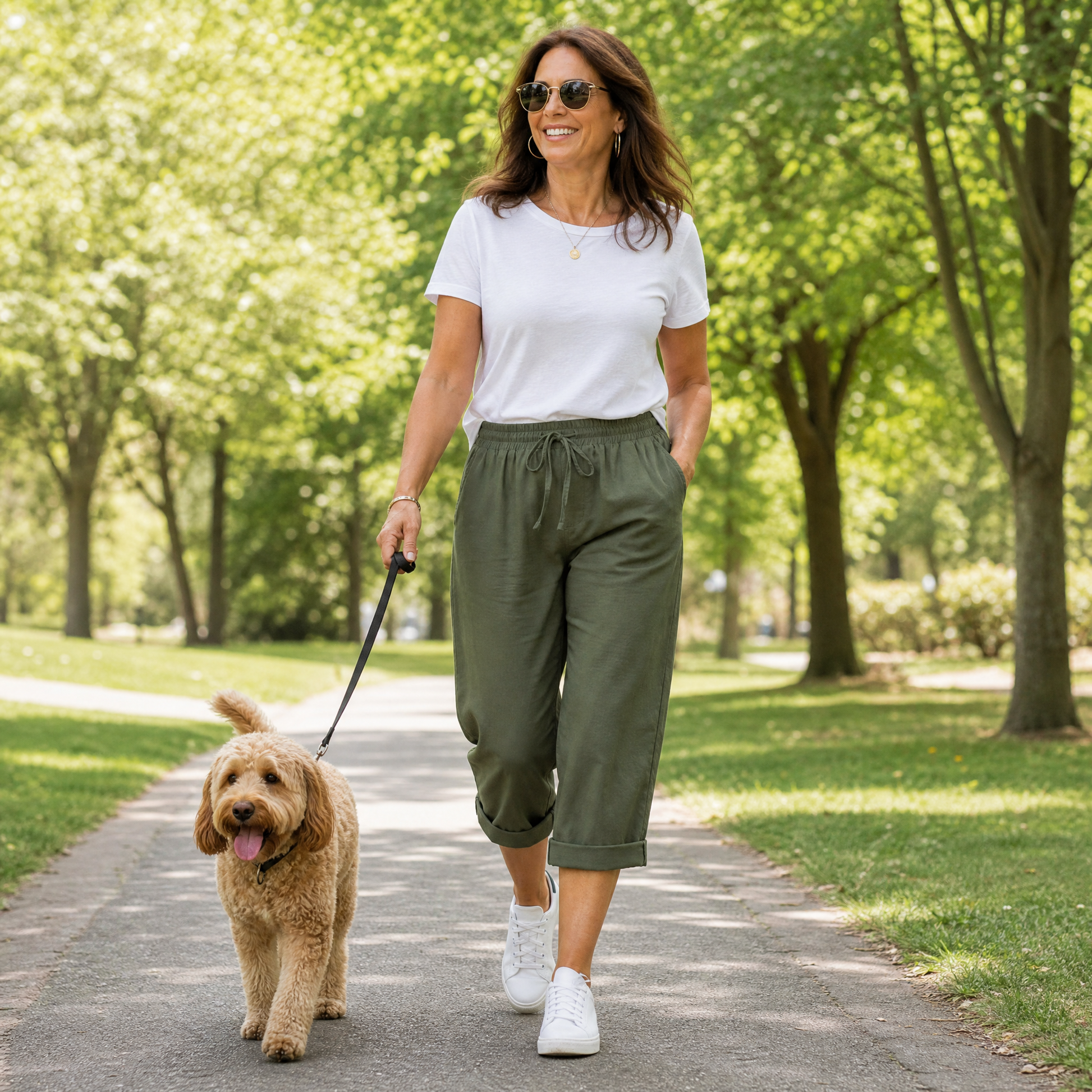 Breathable Drawstring Capris — View 4 | Clova