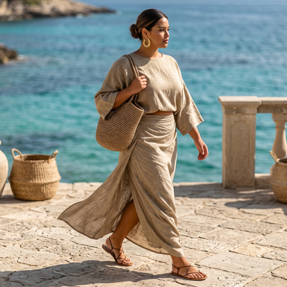 Lunavia Kimono Sleeve Two-Piece Set for Effortless Elegance — View 4 | Clova