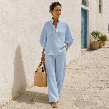 Vienelle Waffle-Knit Two-Piece Set for Effortless Everyday Style — View 4 | Clova