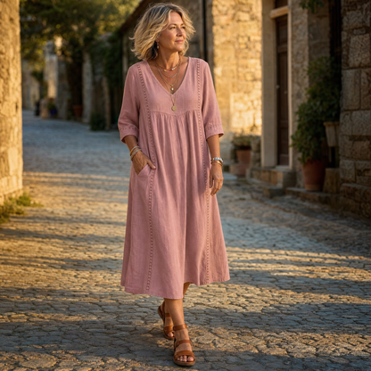 Relaxed Midi Dress with Pockets — View 4 | Clova
