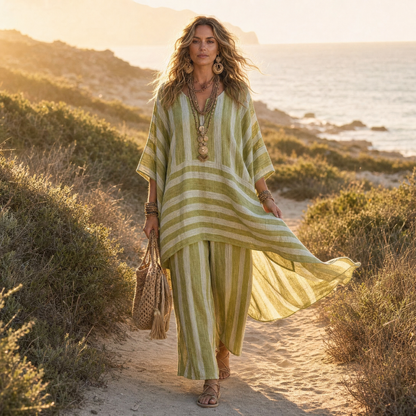 Boho Tunic & Wide-Leg Set — View 5 | Clova