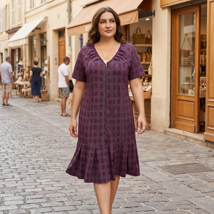 Zip-Front Midi Dress for Effortless Everyday Comfort — View 6 | Clova