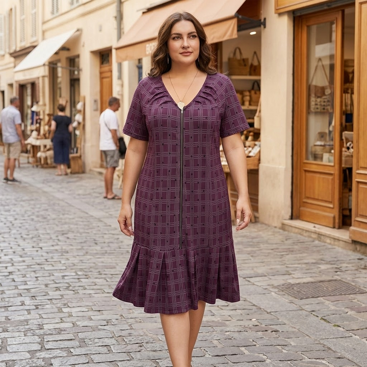 Zip-Front Midi Dress for Effortless Everyday Comfort — View 6 | Clova