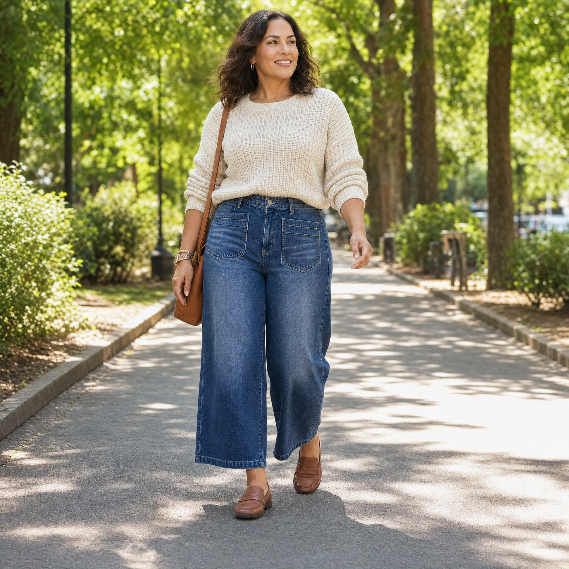 Patch-Pocket Wide-Leg Jeans — View 5 | Clova