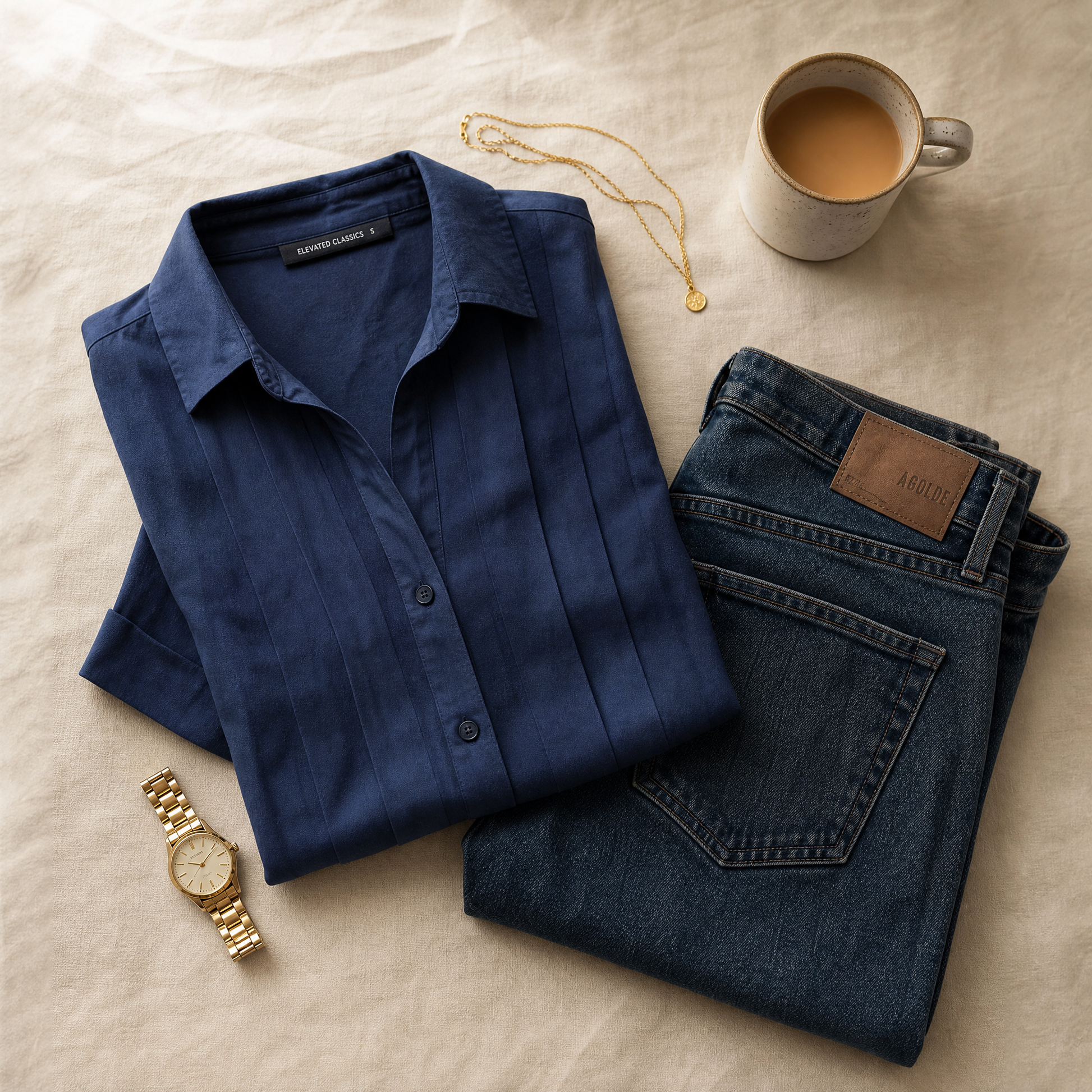Pleated Short-Sleeve Blouse — View 5 | Clova