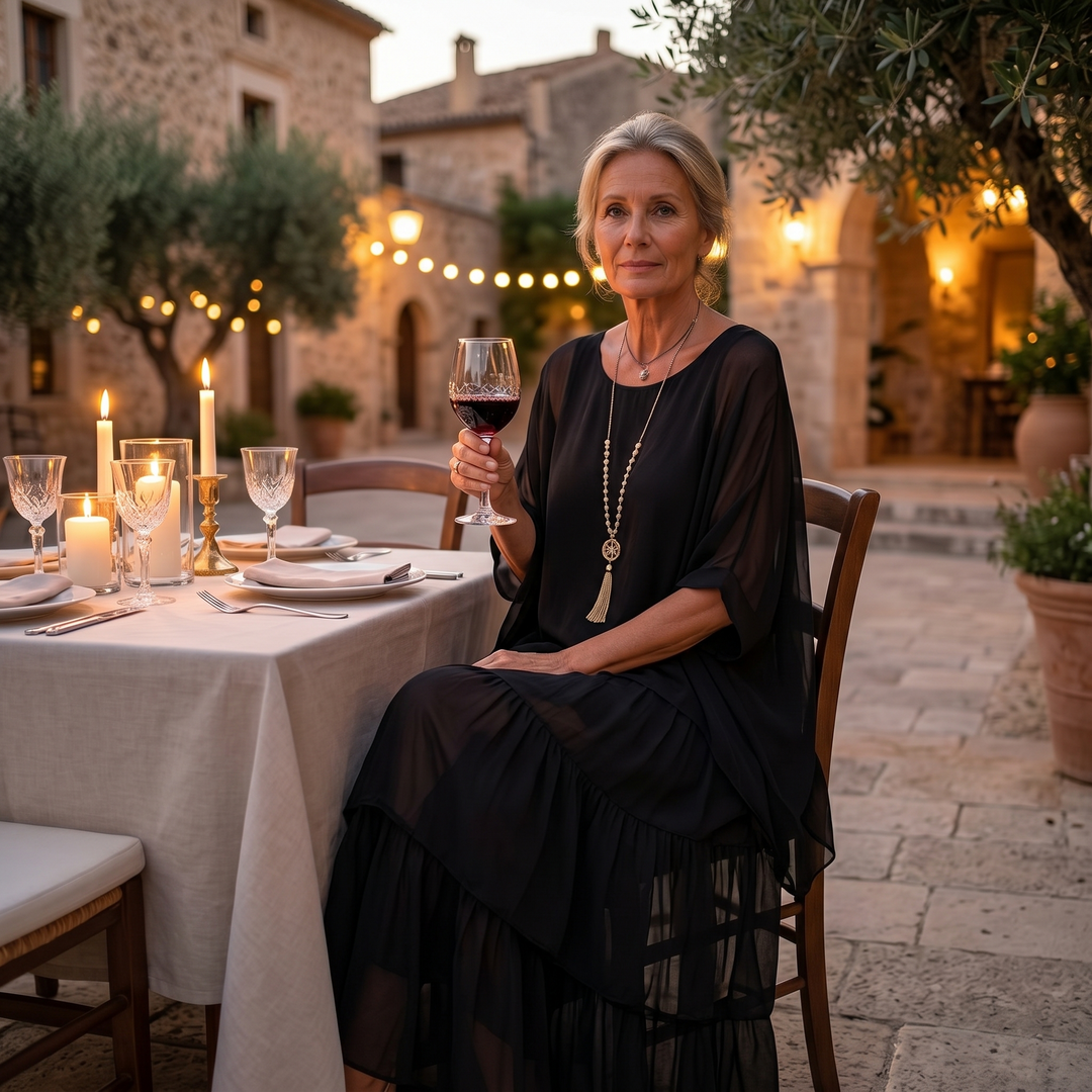 Elegant Tiered Dress for Events — View 5 | Clova