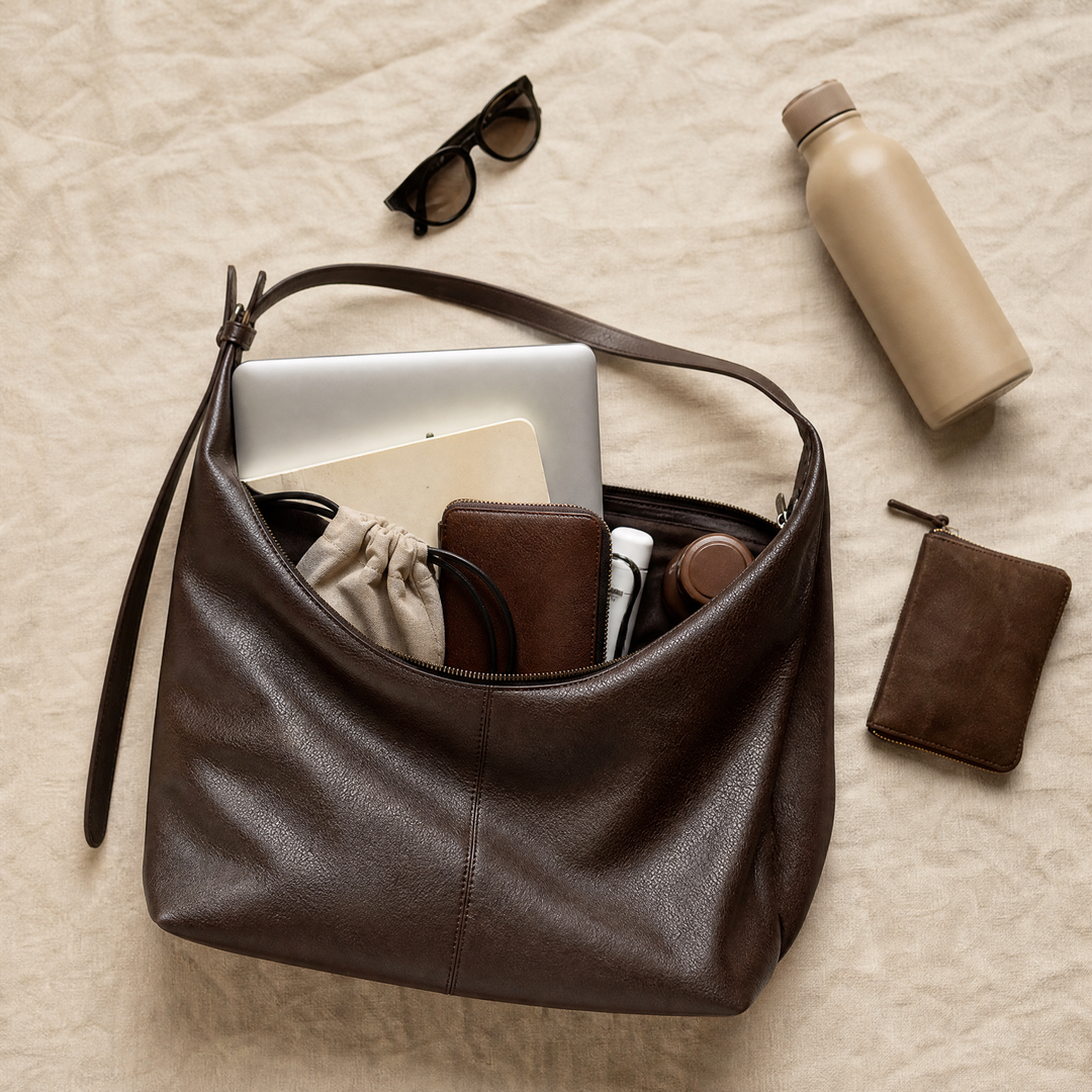 Slouchy Leather Hobo Bag for Everyday
