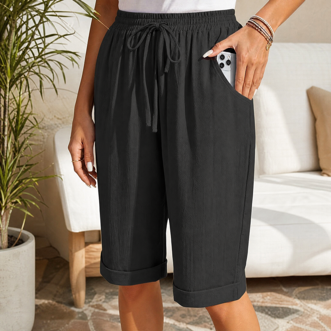 Breathable Drawstring Capris — View 5 | Clova