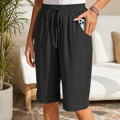 Breathable Drawstring Capris — View 5 | Clova