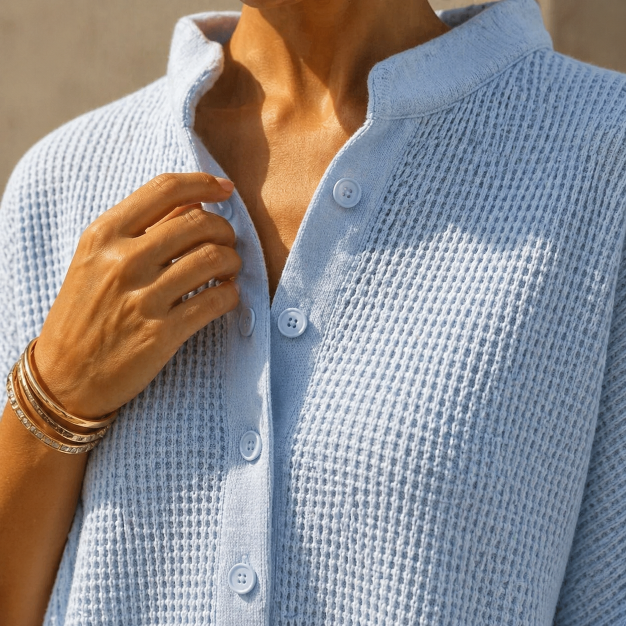 Vienelle Waffle-Knit Two-Piece Set for Effortless Everyday Style — View 5 | Clova