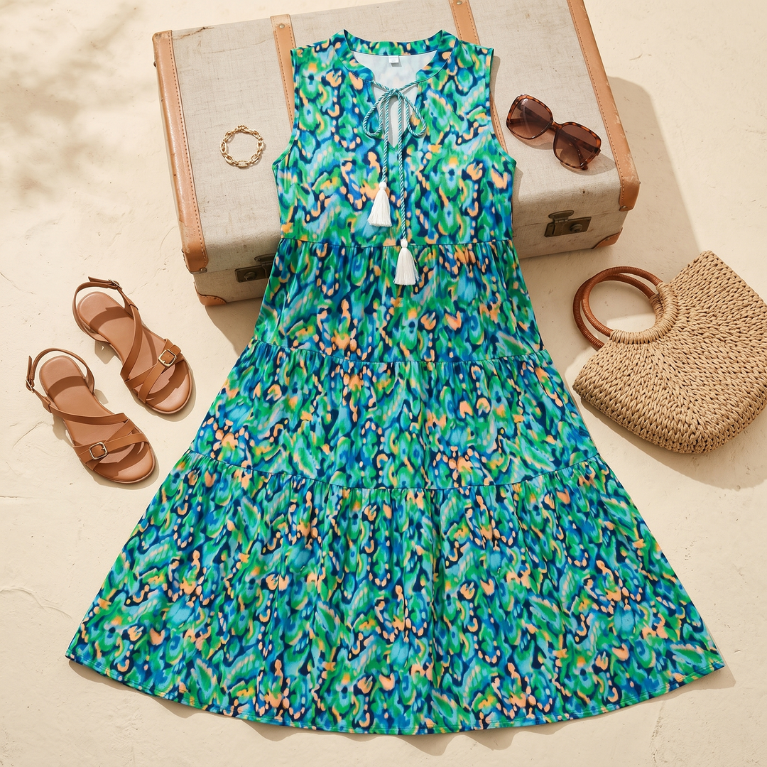 Tiered Boho Midi Dress for Effortless Summer Days — View 5 | Clova