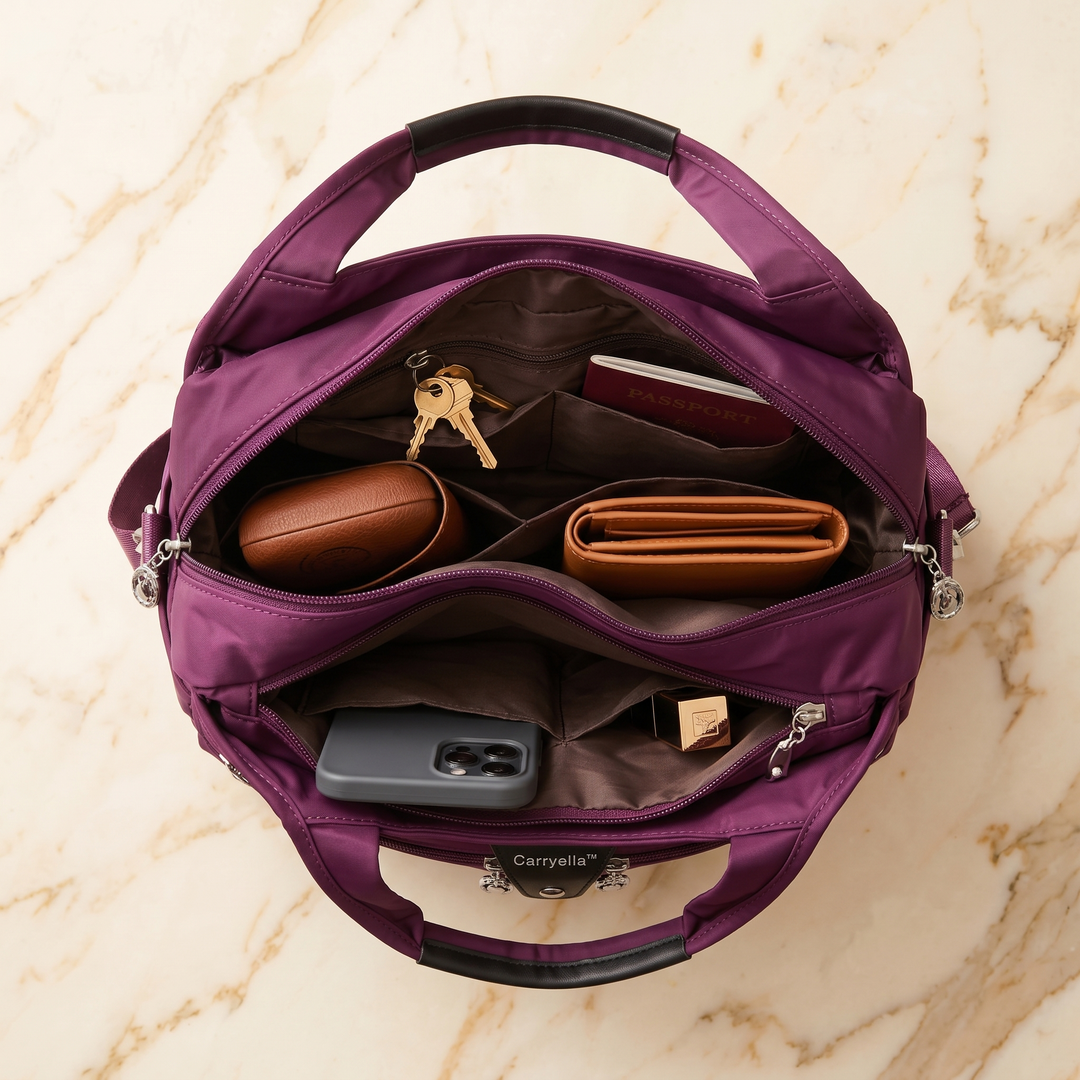 Multi-Pocket Shoulder Bag with Anti-Theft Design