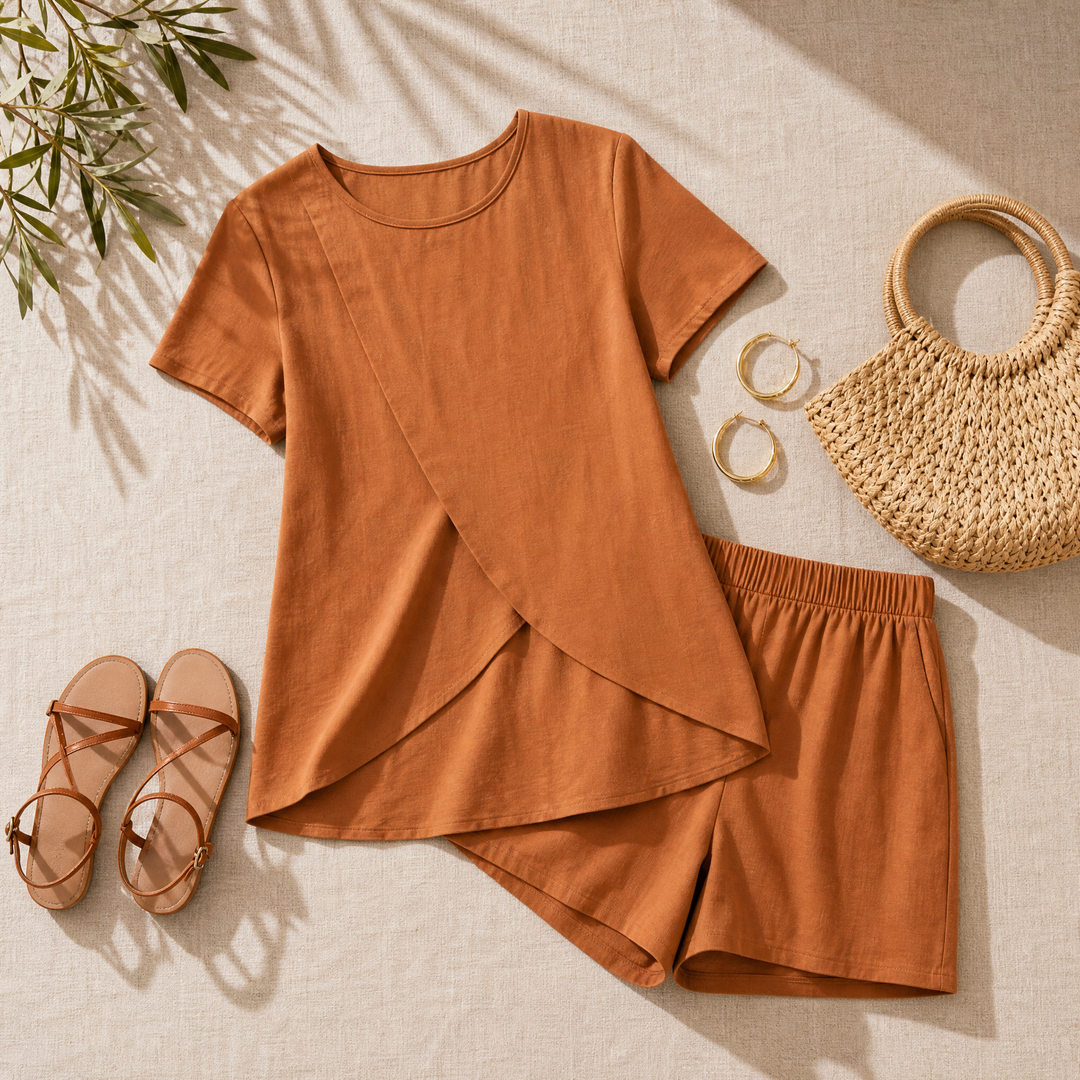 Tulip-Hem Two-Piece Summer Set — View 5 | Clova