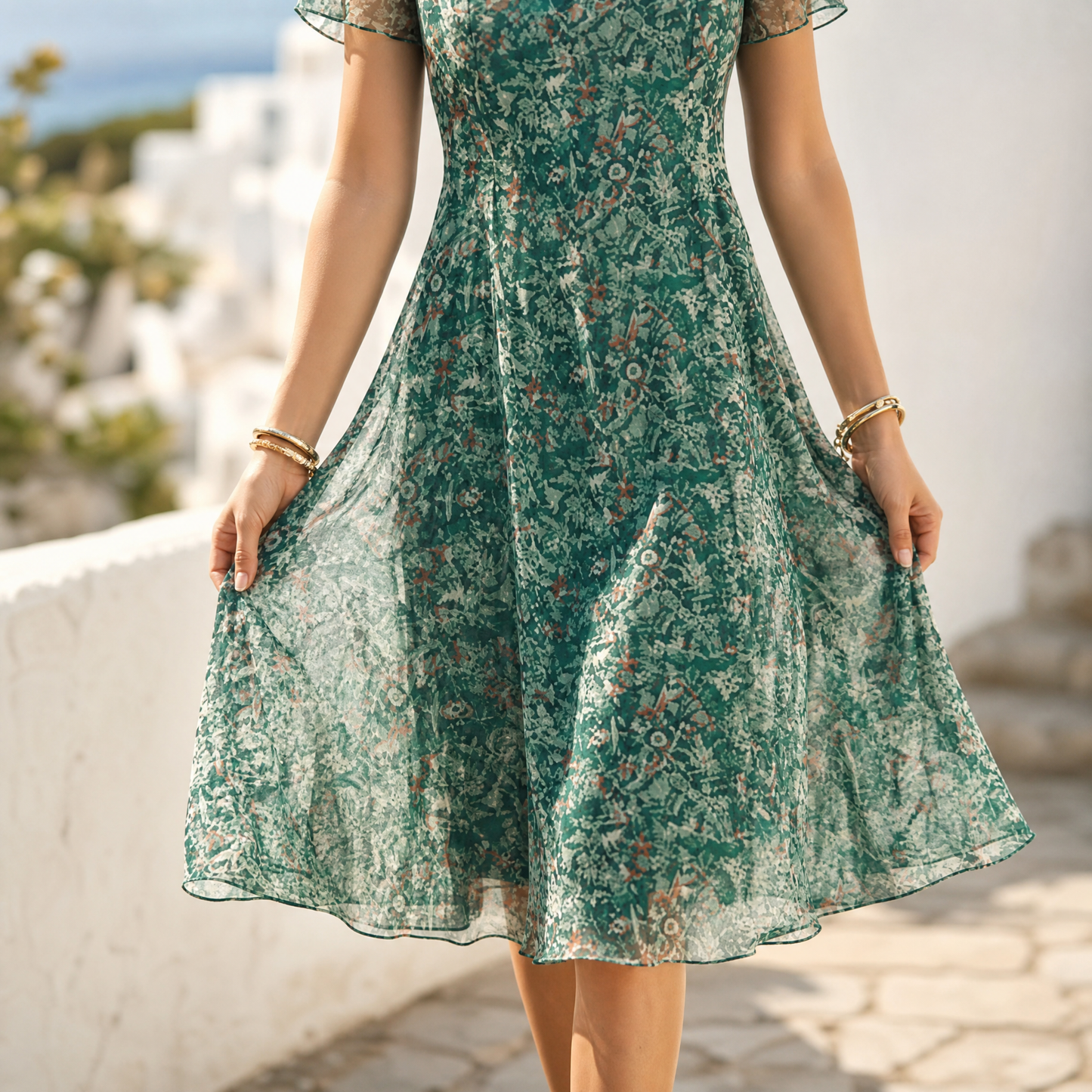 Flutter-Sleeve Midi Dress for Easy Summer Elegance — View 5 | Clova