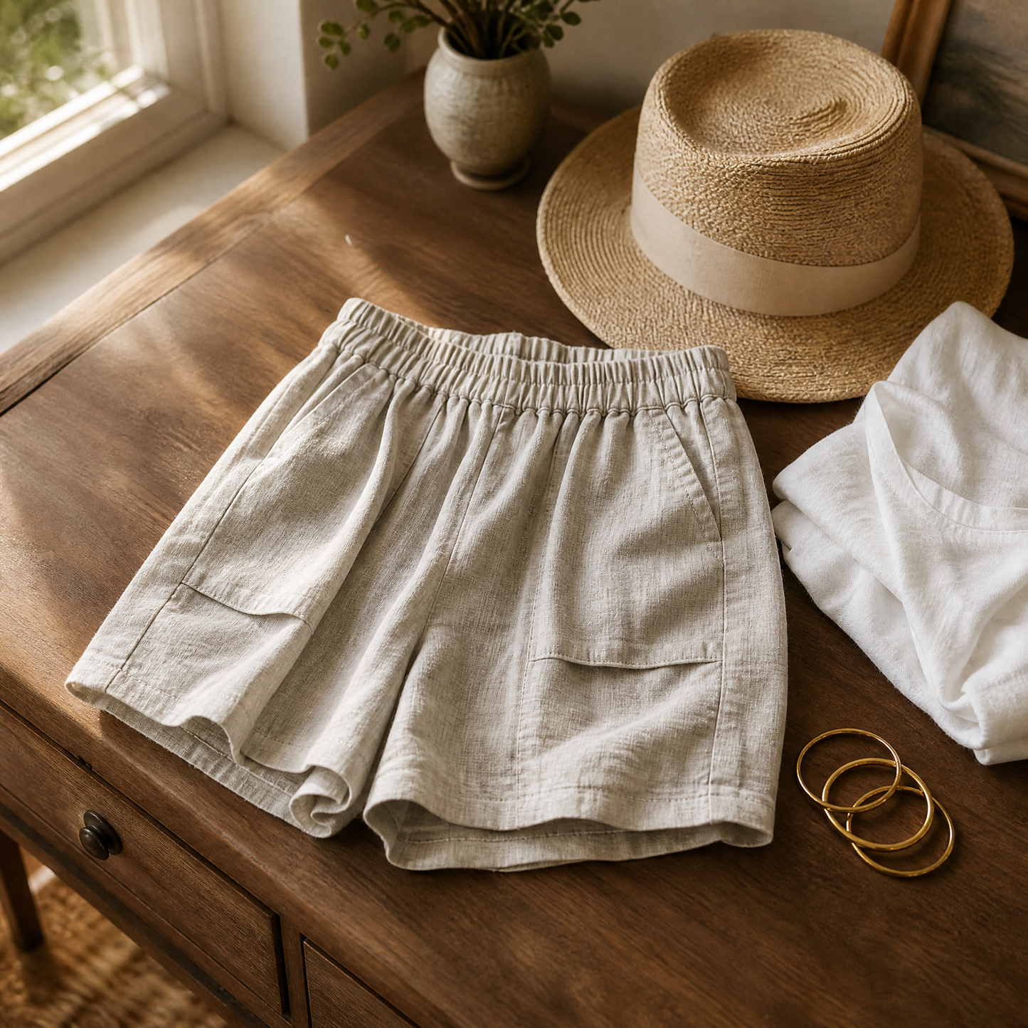 Loose Shorts with Deep Pockets — View 4 | Clova