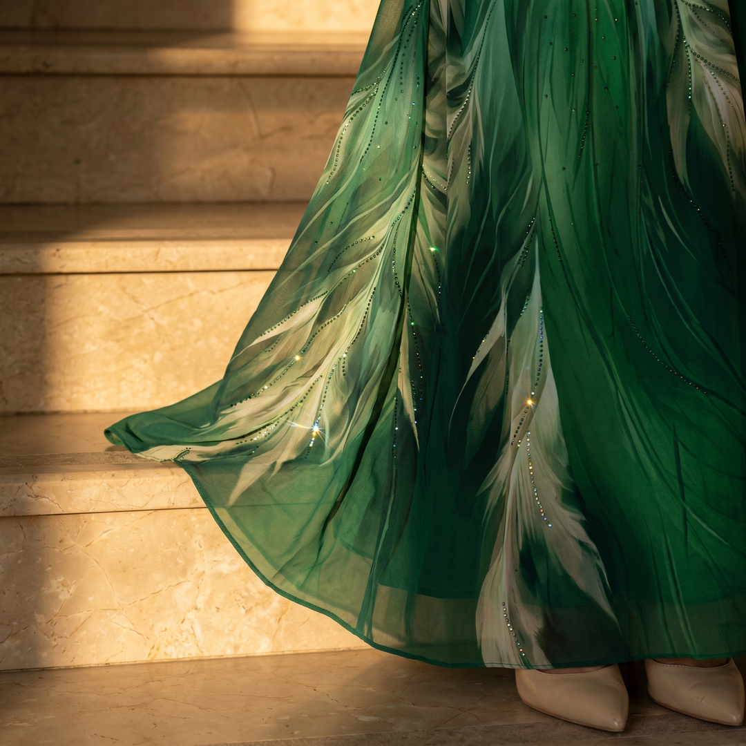 Aurelinea Painted Chiffon Maxi Dress — View 4 | Clova