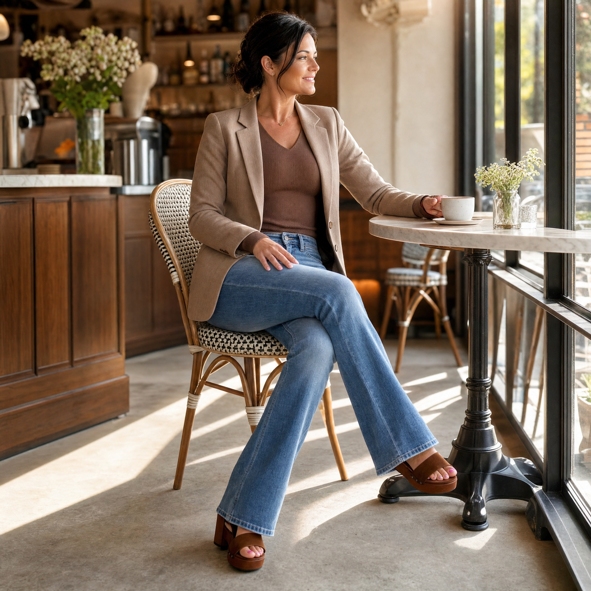 Denalia Tummy-Smoothing Bootcut Jeans — View 6 | Clova