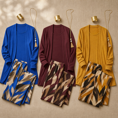 Elegant 3-Piece Cardigan Set — View 5 | Clova
