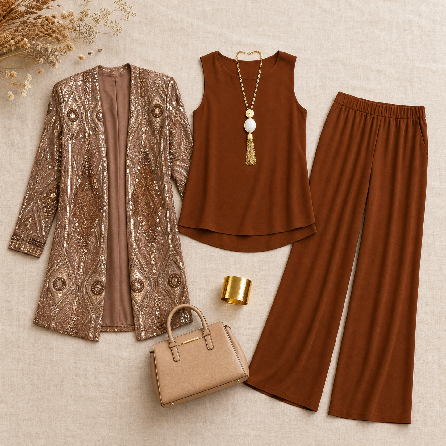 Elegant 3-Piece Pantsuit Set for Occasions — View 5 | Clova