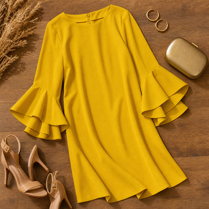 Statement Bell Sleeve Mini Dress — View 3 | Clova