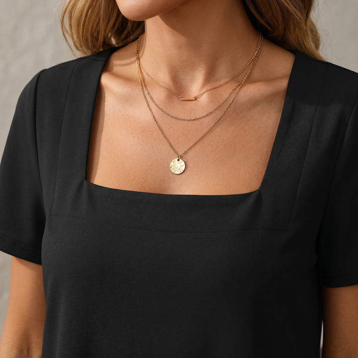 Soft Square-Neck Pocket Dress — View 6 | Clova