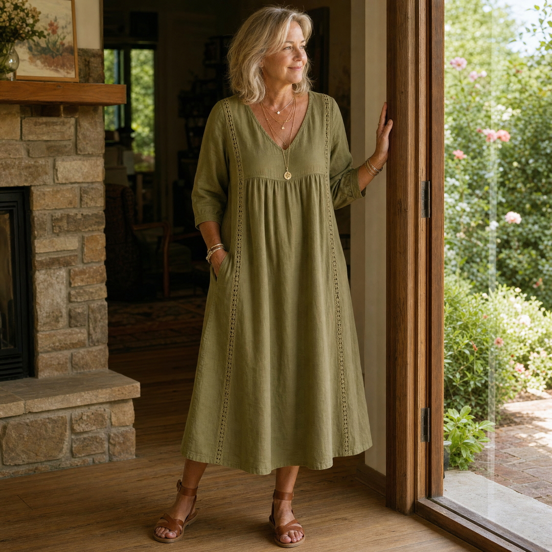 Relaxed Midi Dress with Pockets — View 6 | Clova