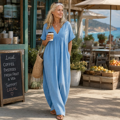 Effortless Summer V-Neck Maxi Dress — View 6 | Clova